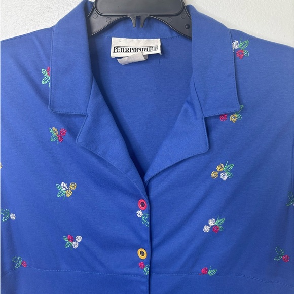 Vintage Peter Popovitch Large Blouse with Embroidered Flowers - Picture 2 of 8